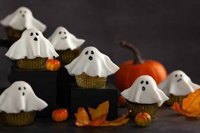 Muffins fantômes d’Halloween