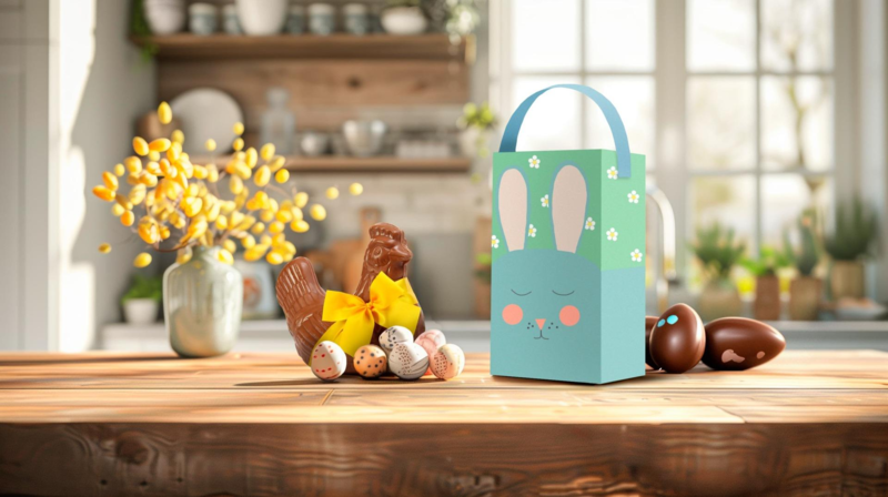 Transforme ton emballage Francine en panier de chasse aux œufs de Pâques