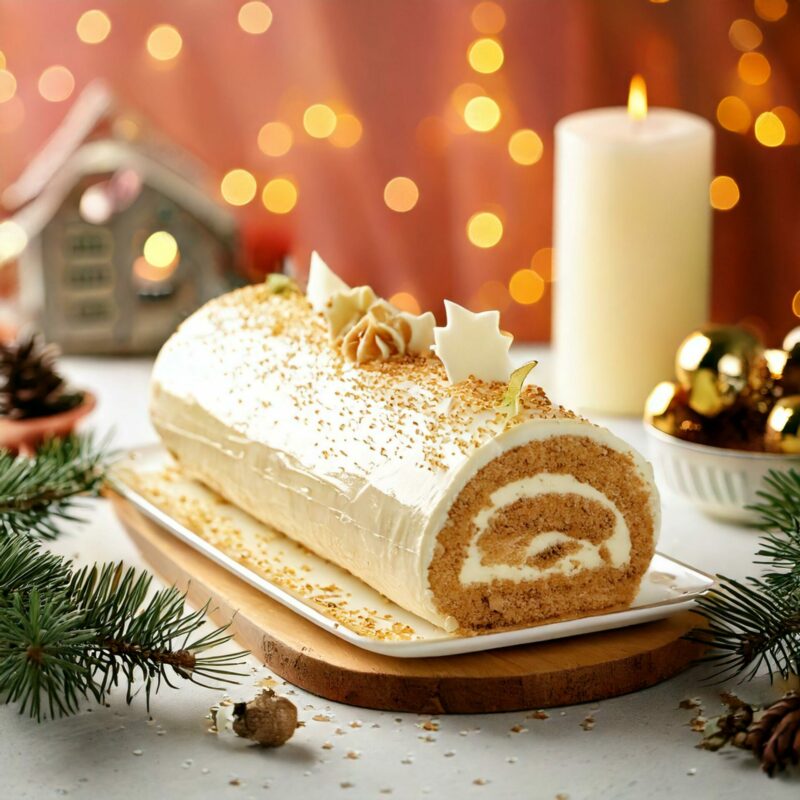 Bûche de Noël vanille caramel